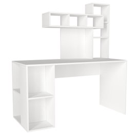 Hanah Home Mesa de Estudio Coral - White, Blanco y Oro, 140x153.8x60cm